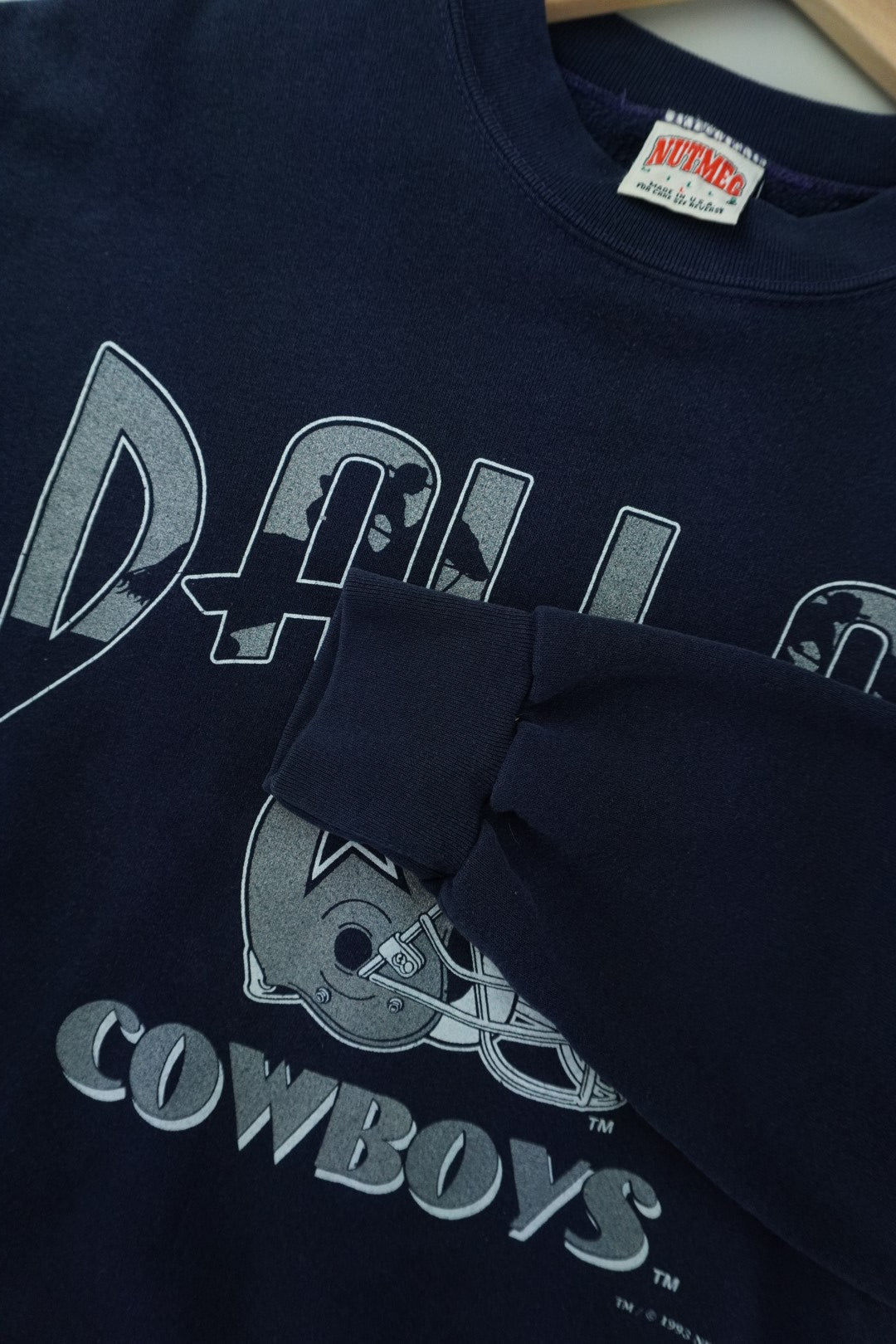 90s Nutmeg Mills Dallas Cowboys NFL Sweatshirt Navy  L