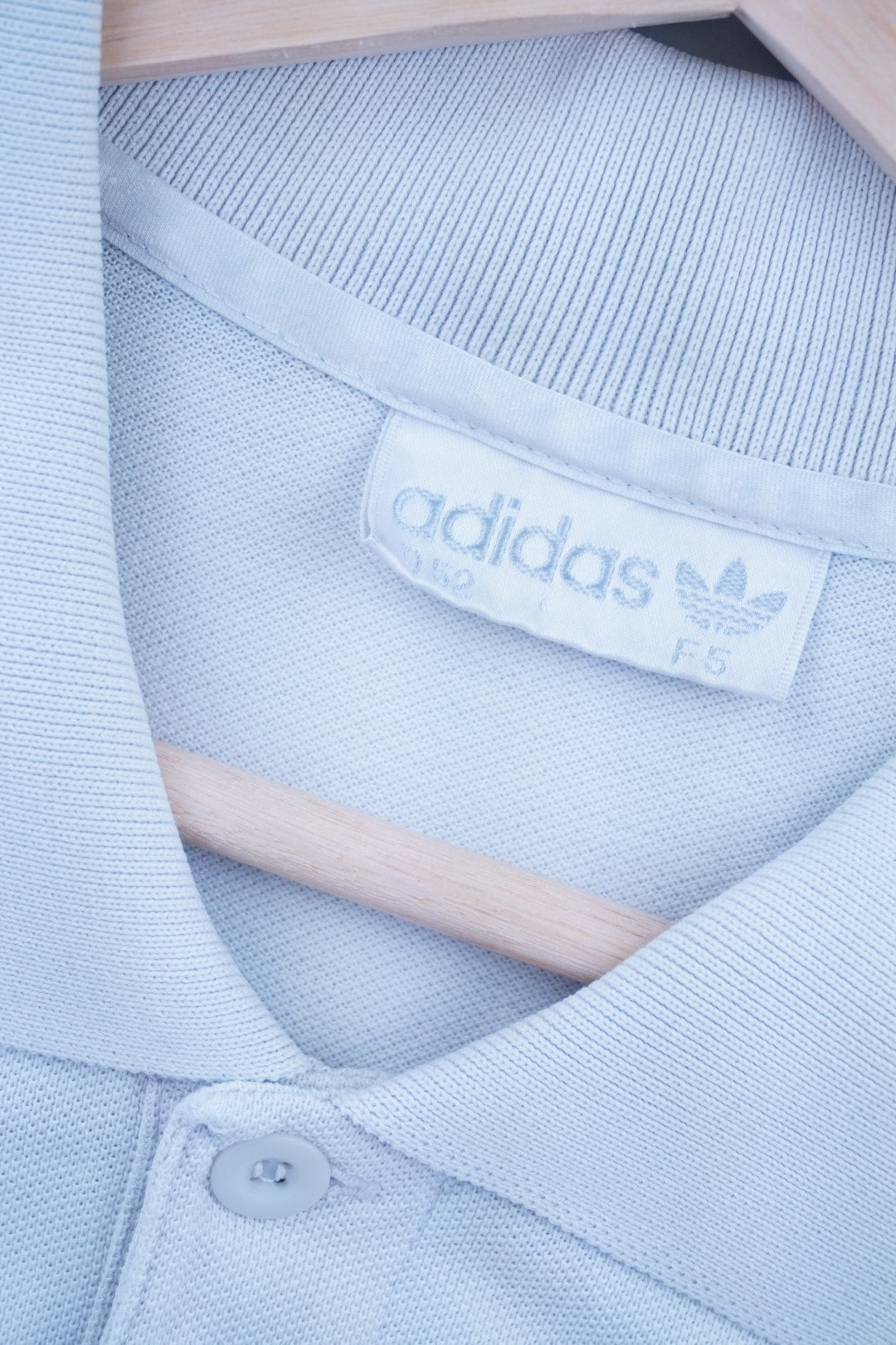 90s Adidas Polo-Shirt White Blue XL