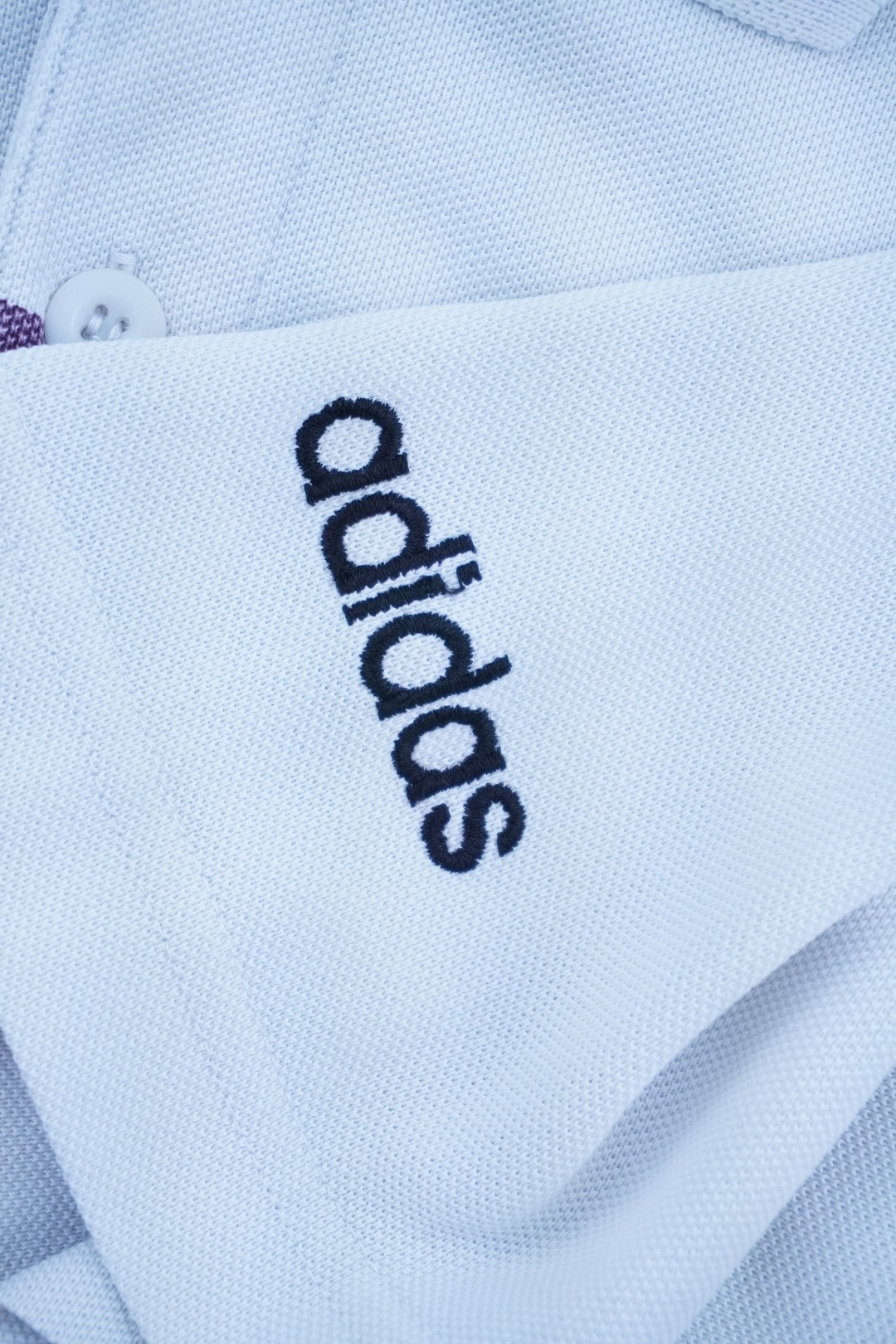 90s Adidas Polo-Shirt White Blue XL