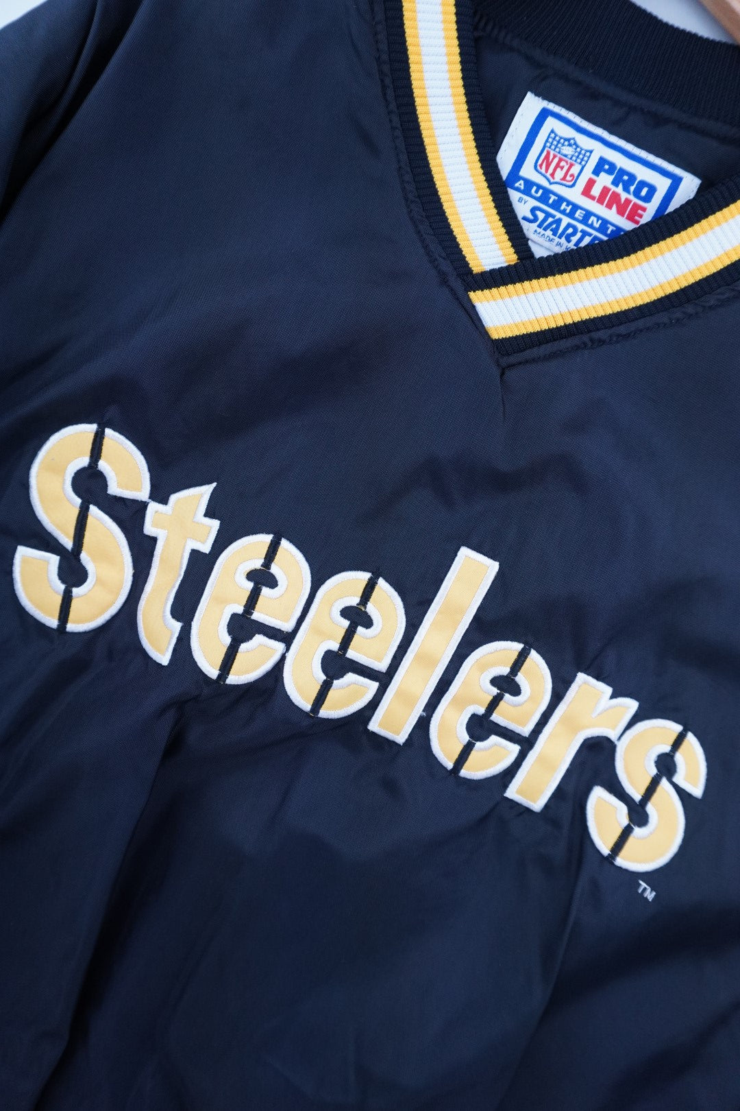 90s Starter Pittsburgh Steelers NFL Pullover Black  XL