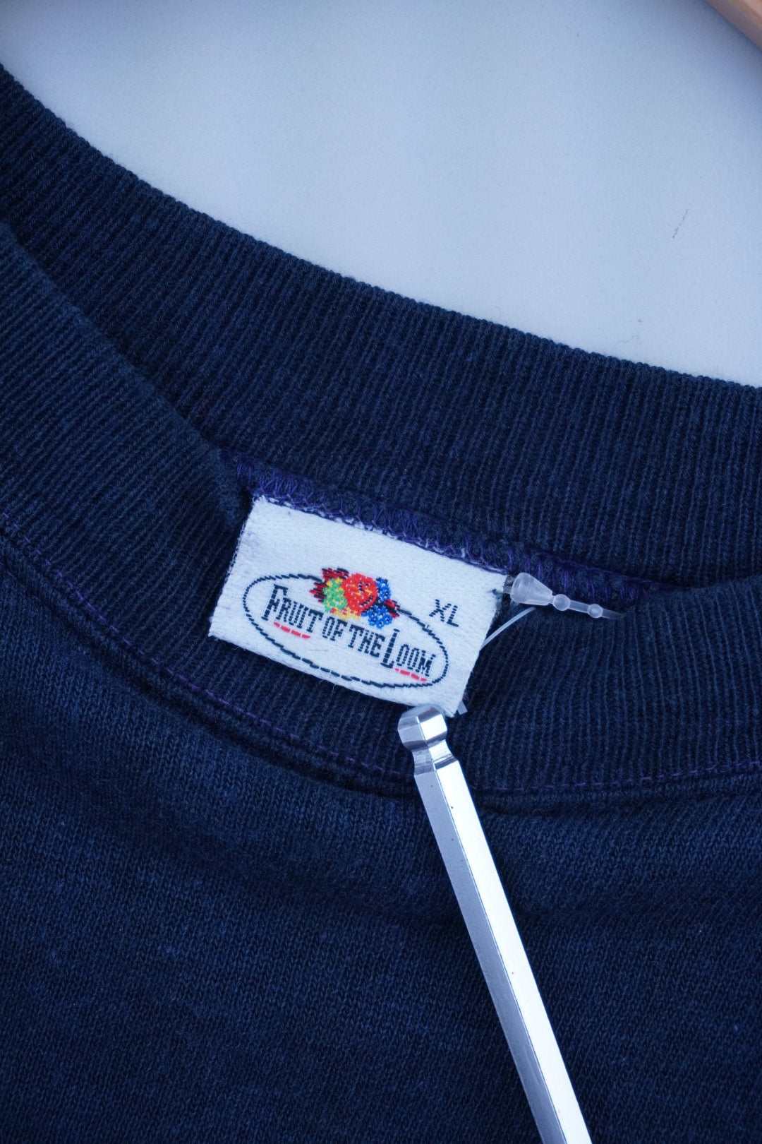 80s Fruit of the Loom Sweatshirt Navy  XL