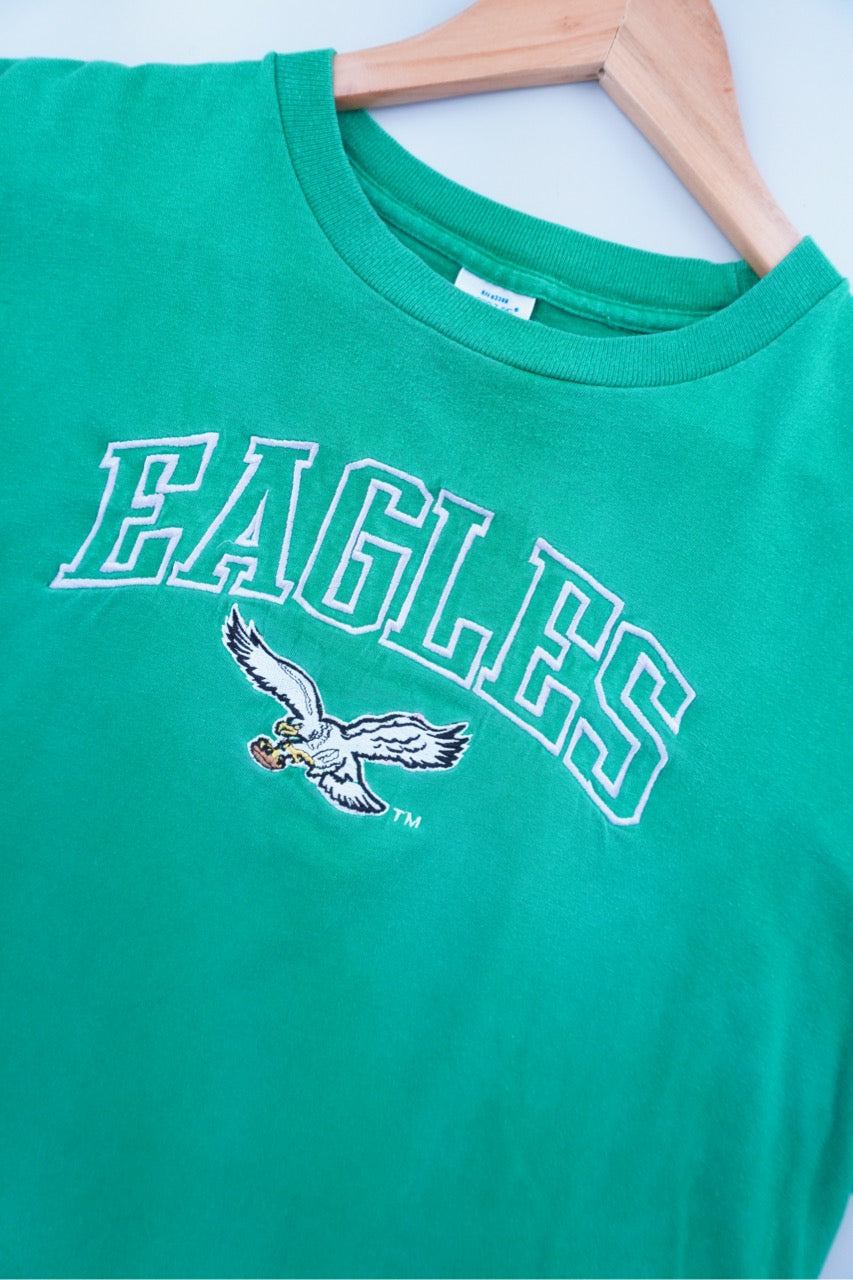 00's Philadelphia Eagles Grey Long Sleeve NFL T Shirt Size Large