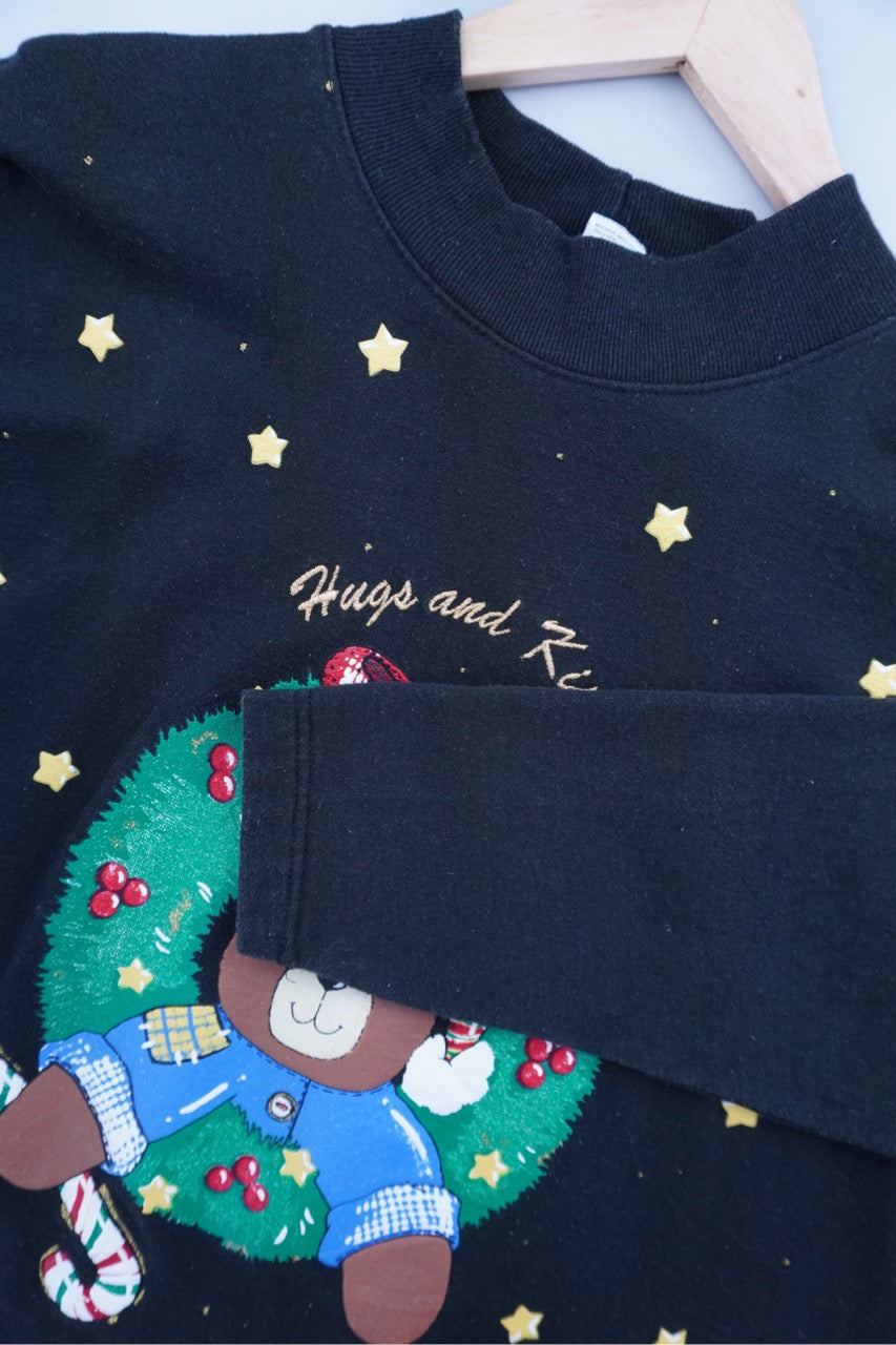 90s Holiday Time Christmas Sweatshirt Black  M