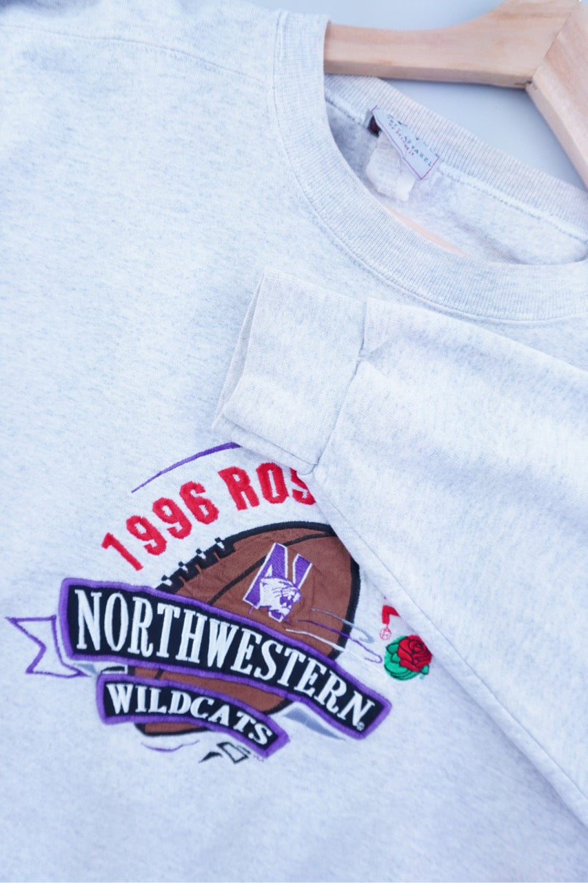 90s Saints Northwestern Wildcats NCAA Sweatshirt Grey  XL