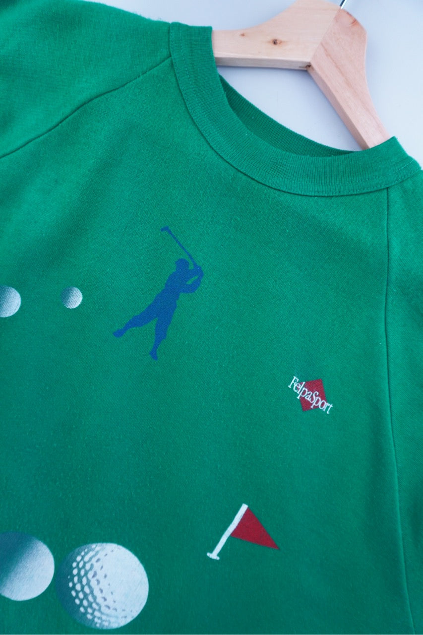 80s Felpa Sport Golf Sweatshirt Green  L