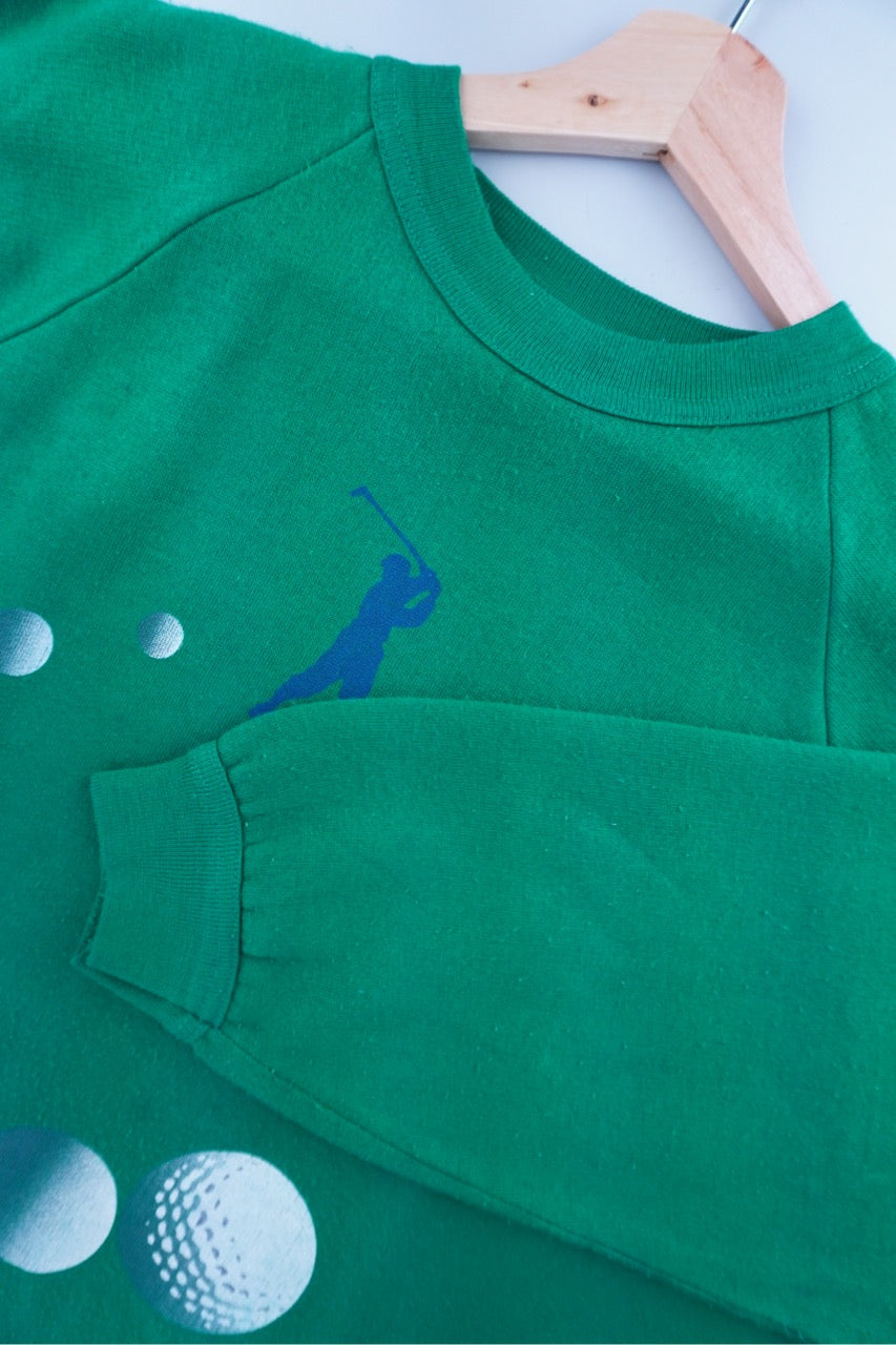 80s Felpa Sport Golf Sweatshirt Green  L