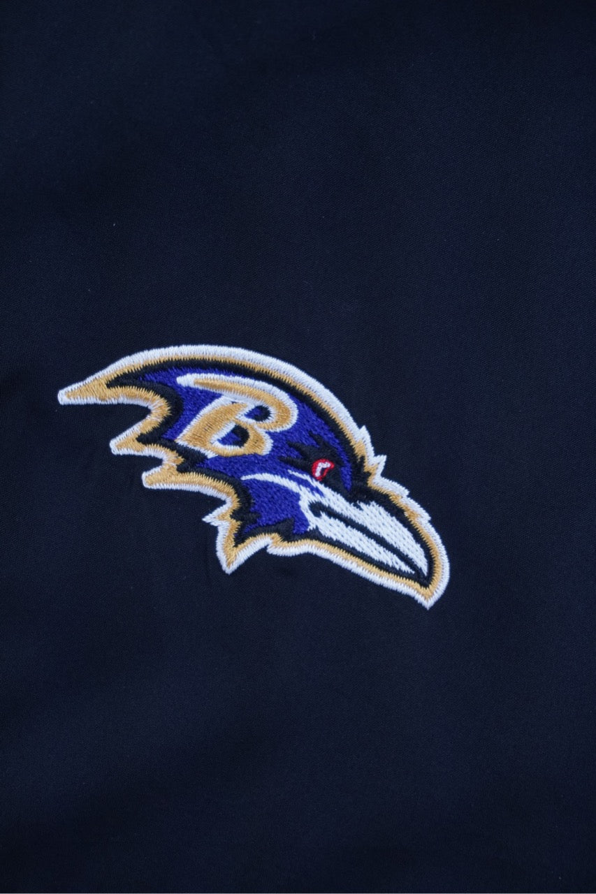 00s Reebok NFL Baltimore Ravens Jacket Black Grey L