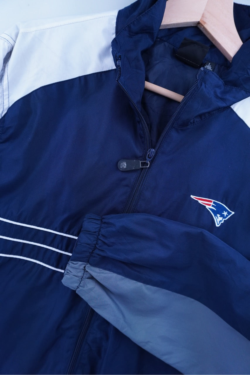 00s Reebok NFL New England Patriots Jacket Black Grey L