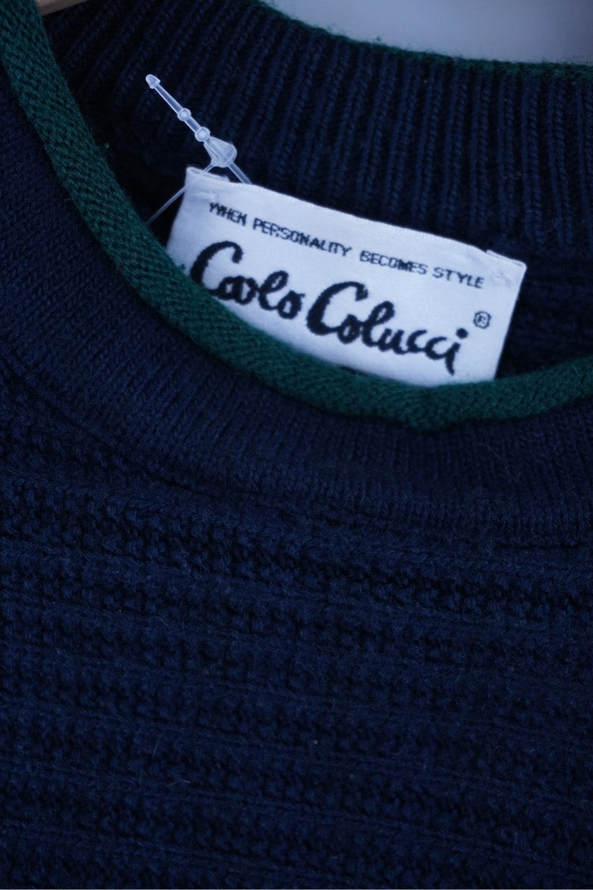 90s Carlo Colucci Sweater Navy  L