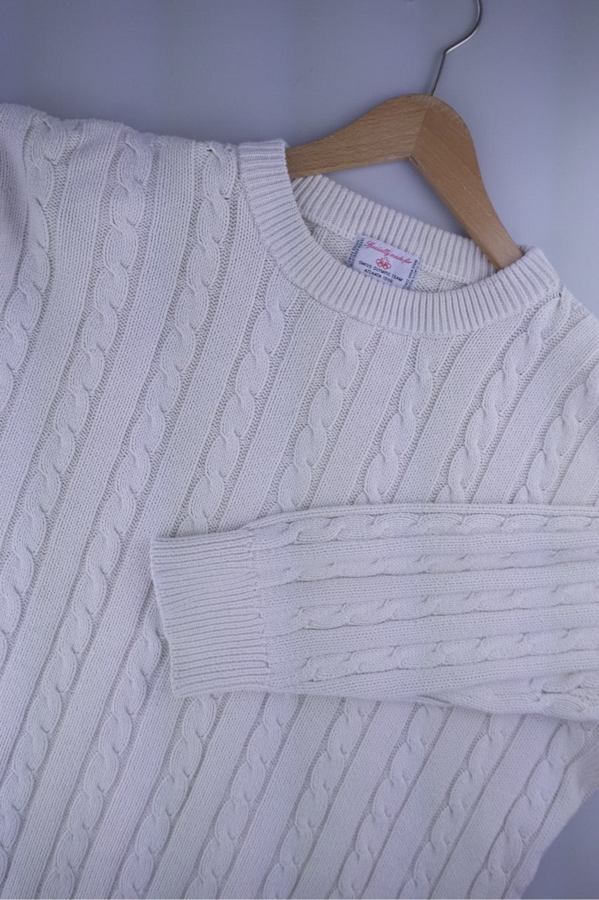 90s Classic House Image Wear Zürich Sweater White  L