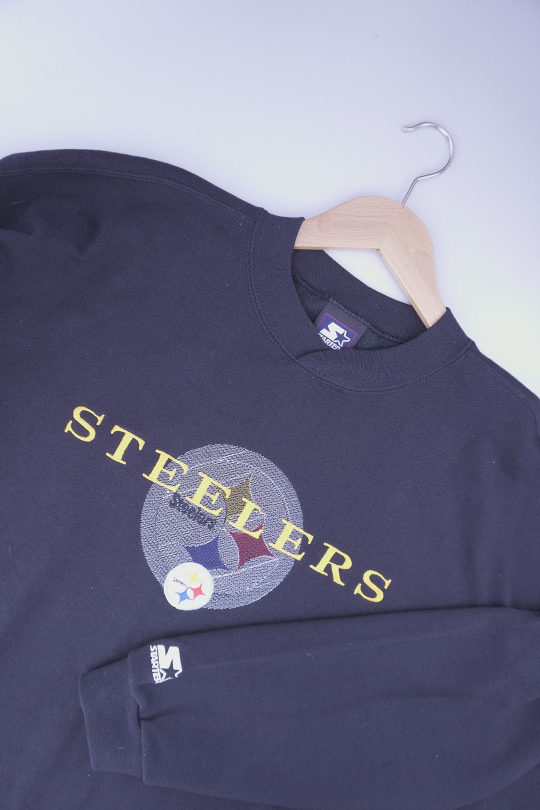 90s Starter Pittsburgh Steelers NFL Sweatshirt Black  XL