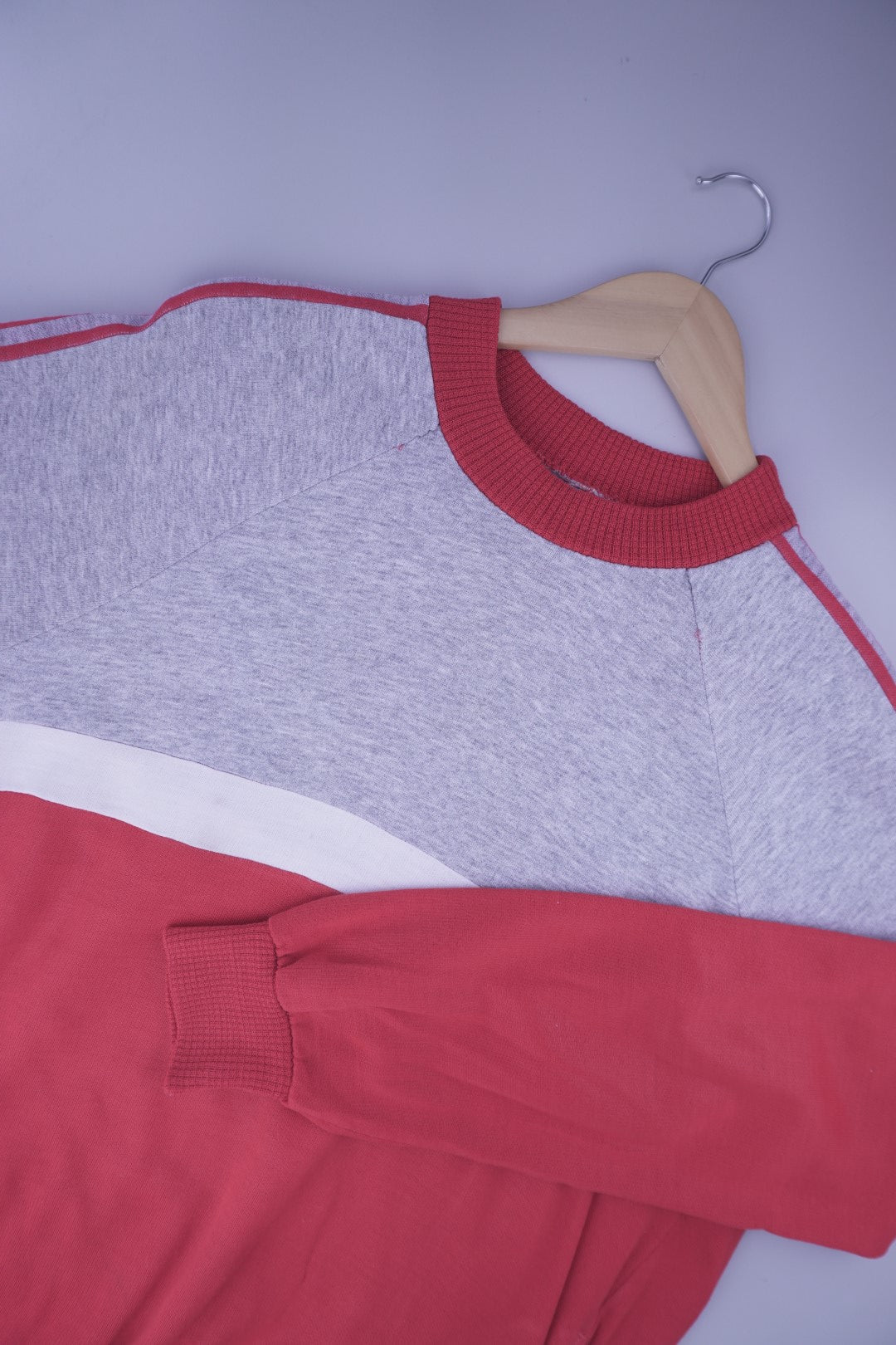 80s Adidas Sweatshirt Grey Red M