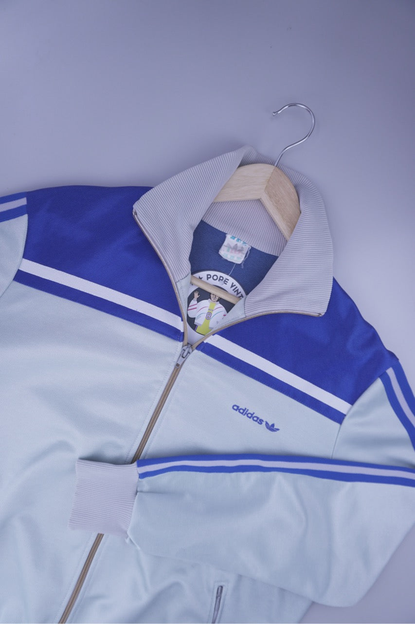 80s Adidas Trackjacket Grey Blue M