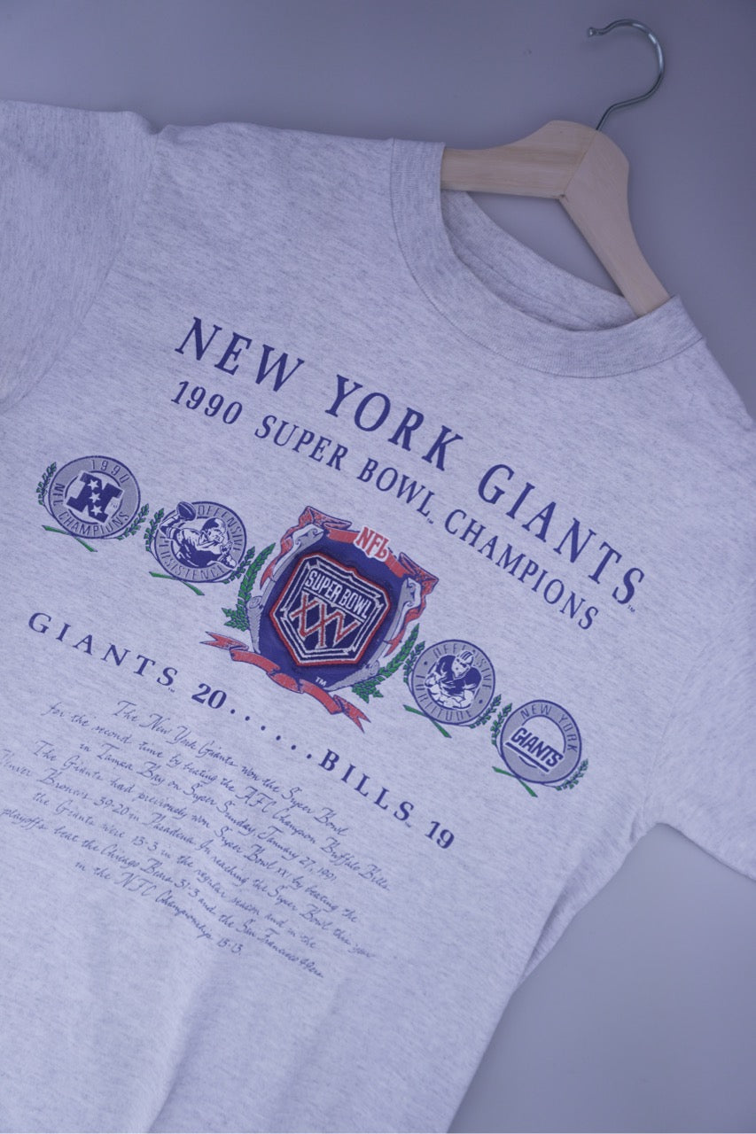 90s Nutmeg Mills New York Giants NFL T-Shirt Grey  L