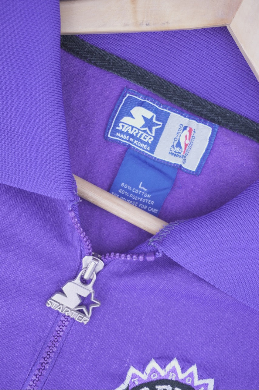 90s Starter Toronto Raptors NBA Polo-Shirt Purple  L