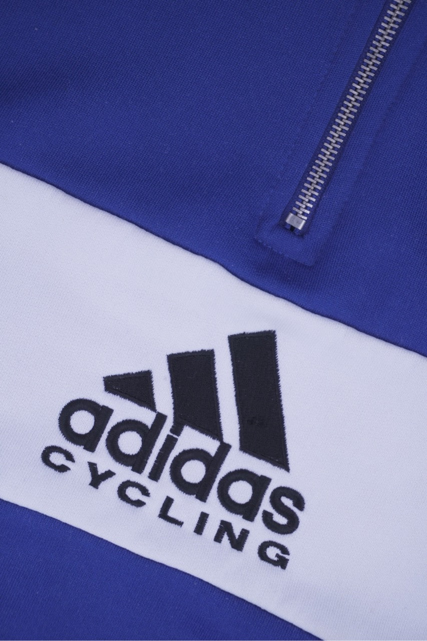 90s Adidas Cycling Sweatshirt Blue  S