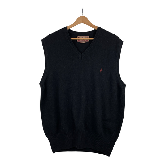 90s Marlboro Classic Knit Sweater Vest Black XL