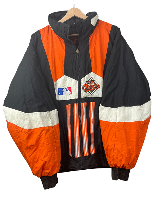 90s Pro Player Baltimore Orioles, MLB Jacket Black Orange