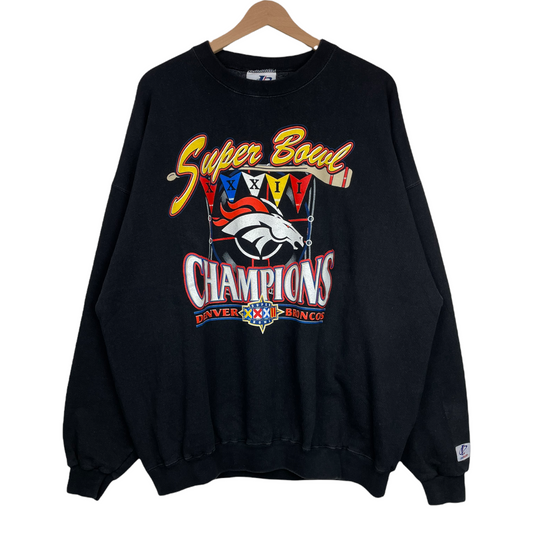 90s Logo Athletic Denver Broncos NFL Sweatshirt Black XL