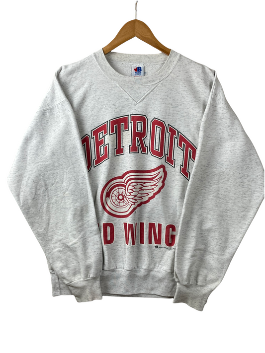 90s Detroit Red Wings NHL Bullet in Athletic Sweatshirt Grey M