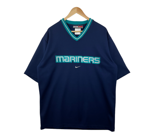 00s Nike Seattle Mariners MLB T-Shirt Navy Turqoise L