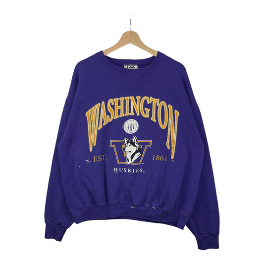 90s Lee Sport Washington Huskies NCAA Sweatshirt Purple L