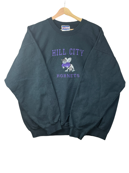 90s Hill City Hornets Hanes Sweatshirt Black XL