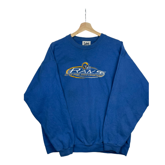 90s Lee Sport St.Louis Rams NFL Sweatshirt Blue XL