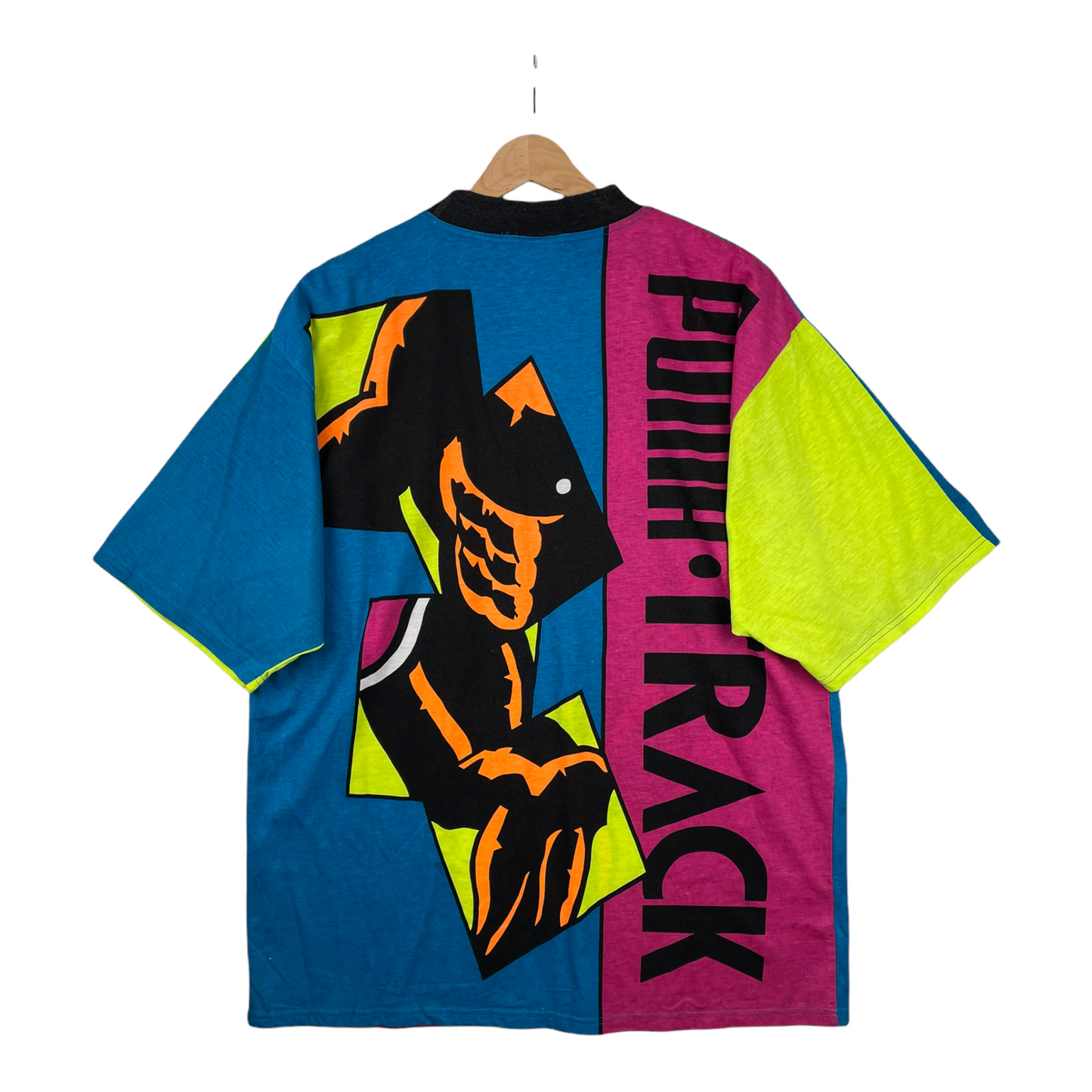 90s Puma Track T-Shirt Blue Pink XL