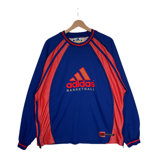 00s Adidas Basketball Longsleeve Blue Orange L