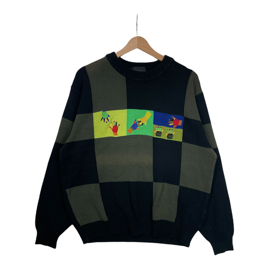 90s Carlo Colucci Knit Black Grey L