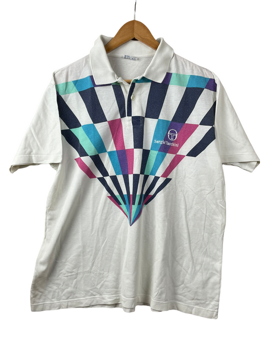 80s Sergio Tacchini Polo White L