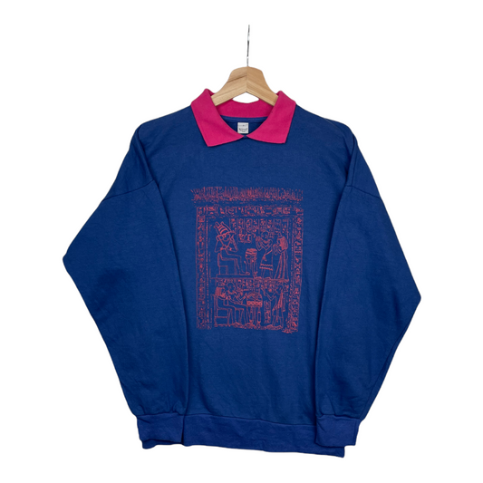 80s Unbranded Sweatshirt Blue Pink