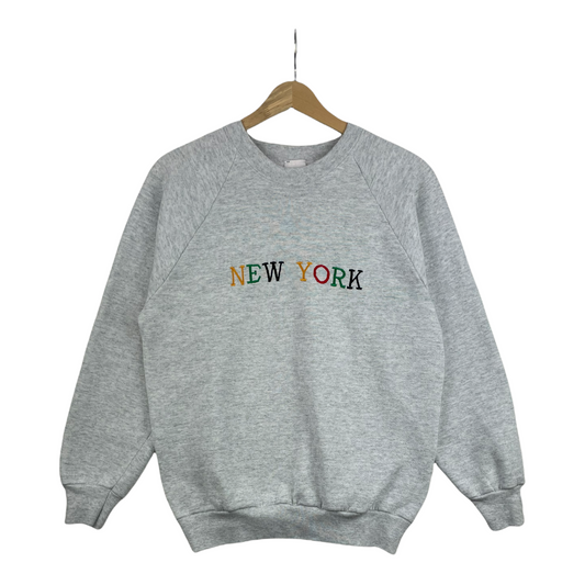 80s Fruit of the Loom New York Tourist Sweatshirt Grey  M/S