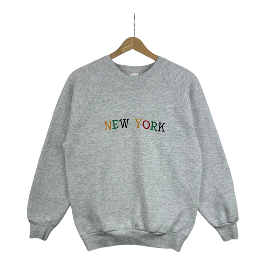 80s Fruit of the Loom New York Tourist Sweatshirt Grey M/S