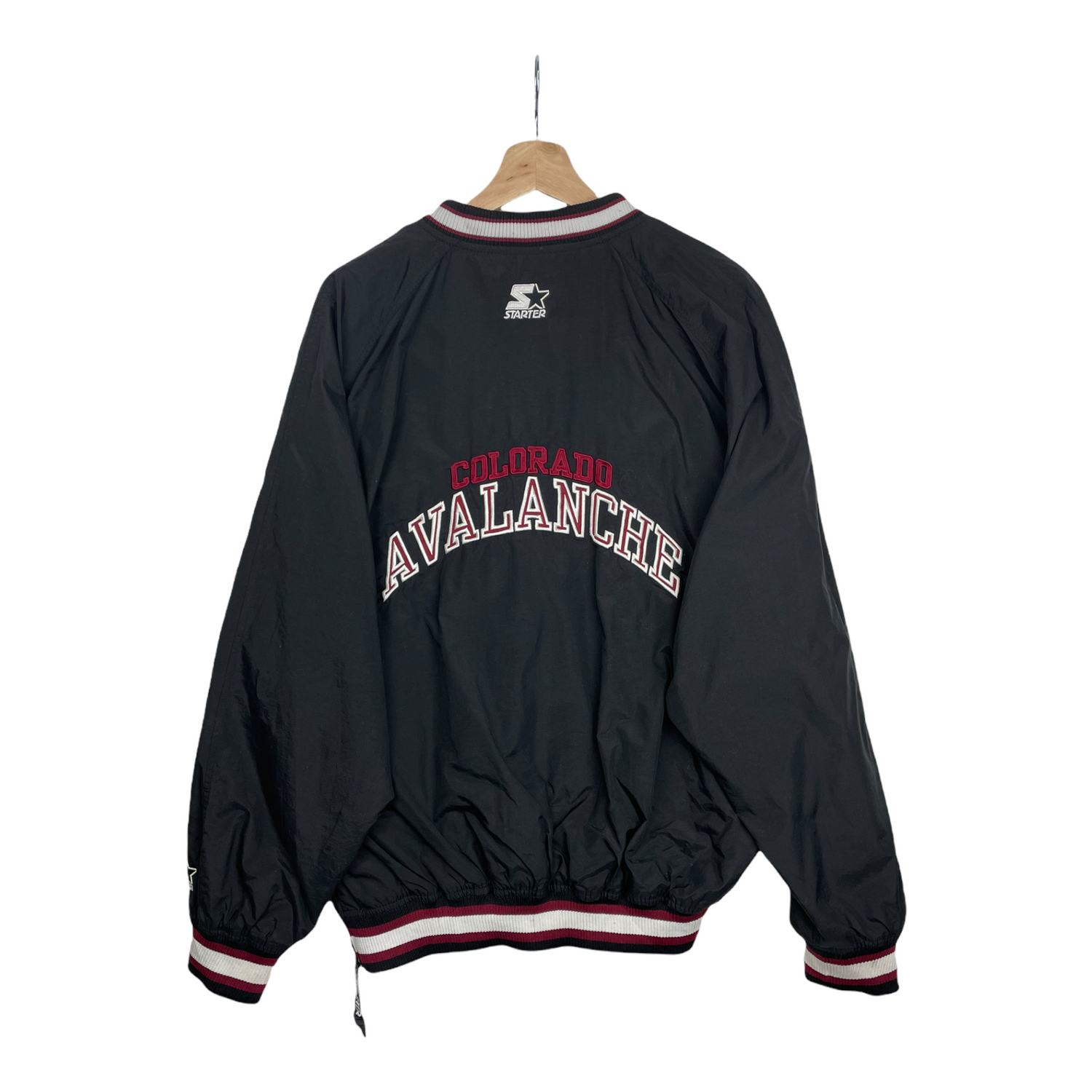 Men's Starter Black Colorado Avalanche Puck Pullover Hoodie Size: Extra Large