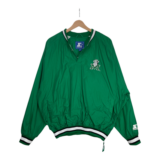 90s Starter Marshall University NCAA Pullover Green L