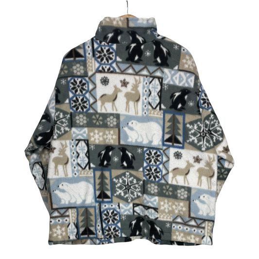 90s Alfred Dunner Crazy Fleece Grey  L