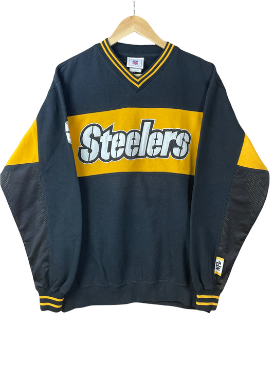 00s Pittsburgh Steelers NFL Sweatshirt Black Yellow