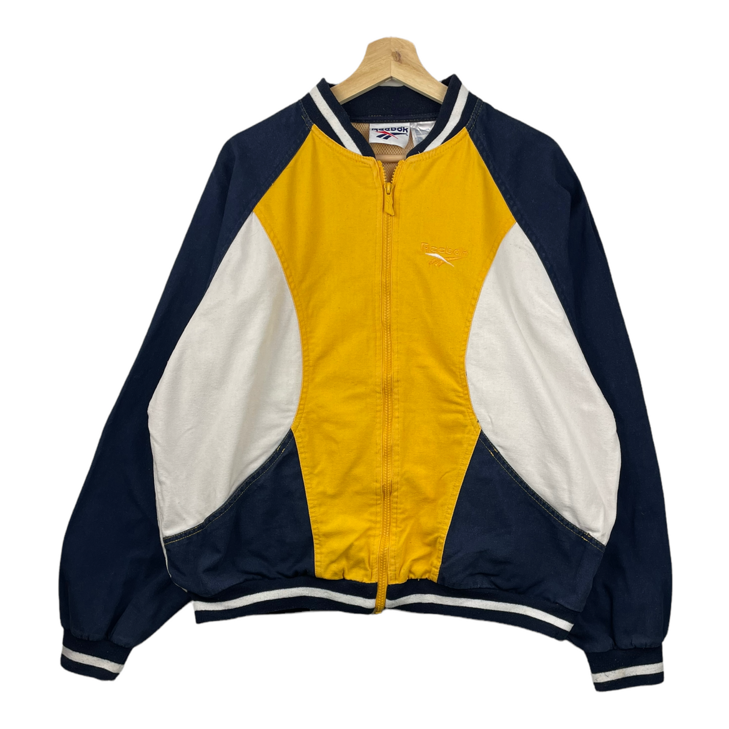 90s Reebok Jacket Yellow Navy M