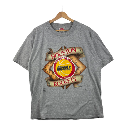 90s Nutmeg Mills Houston Rockets NBA T-Shirt Grey L