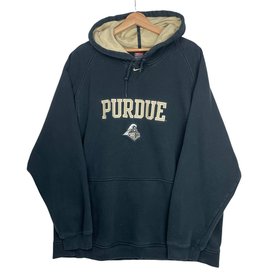 00s Nike Purdue University NCAA Hoodie Black  XXL/XL