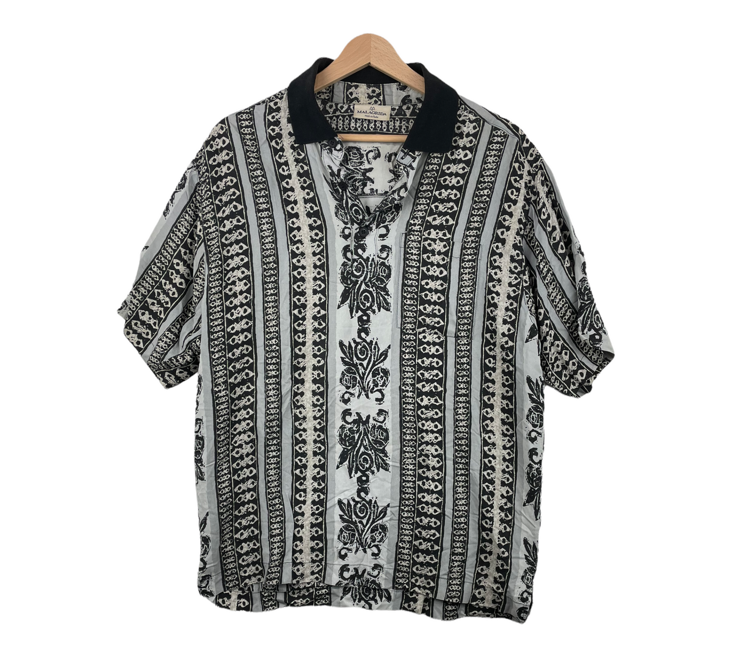 90s Malagrida Crazy Pattern Black White M/L