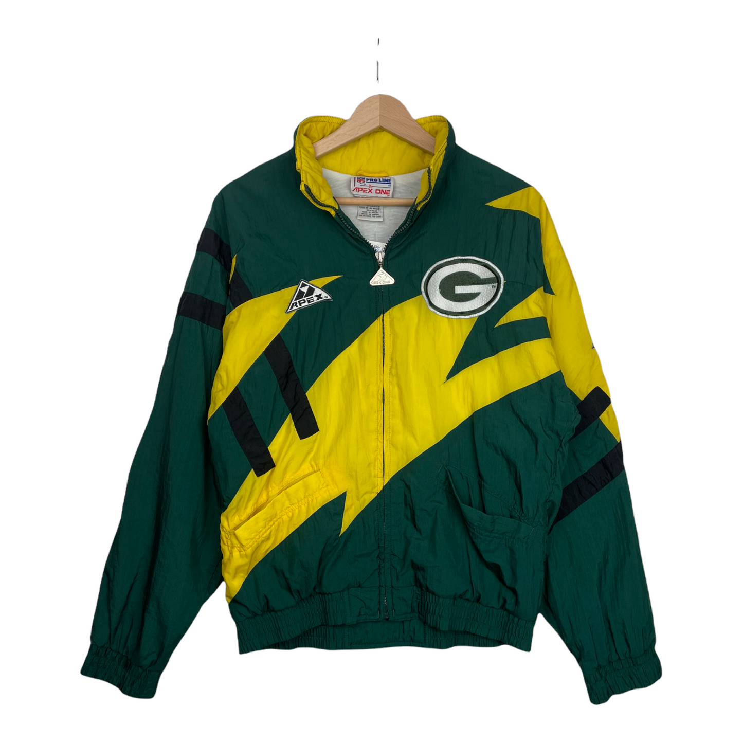 90s Apex One Green Bay Packers NFL Jacket Green Yellow S/M