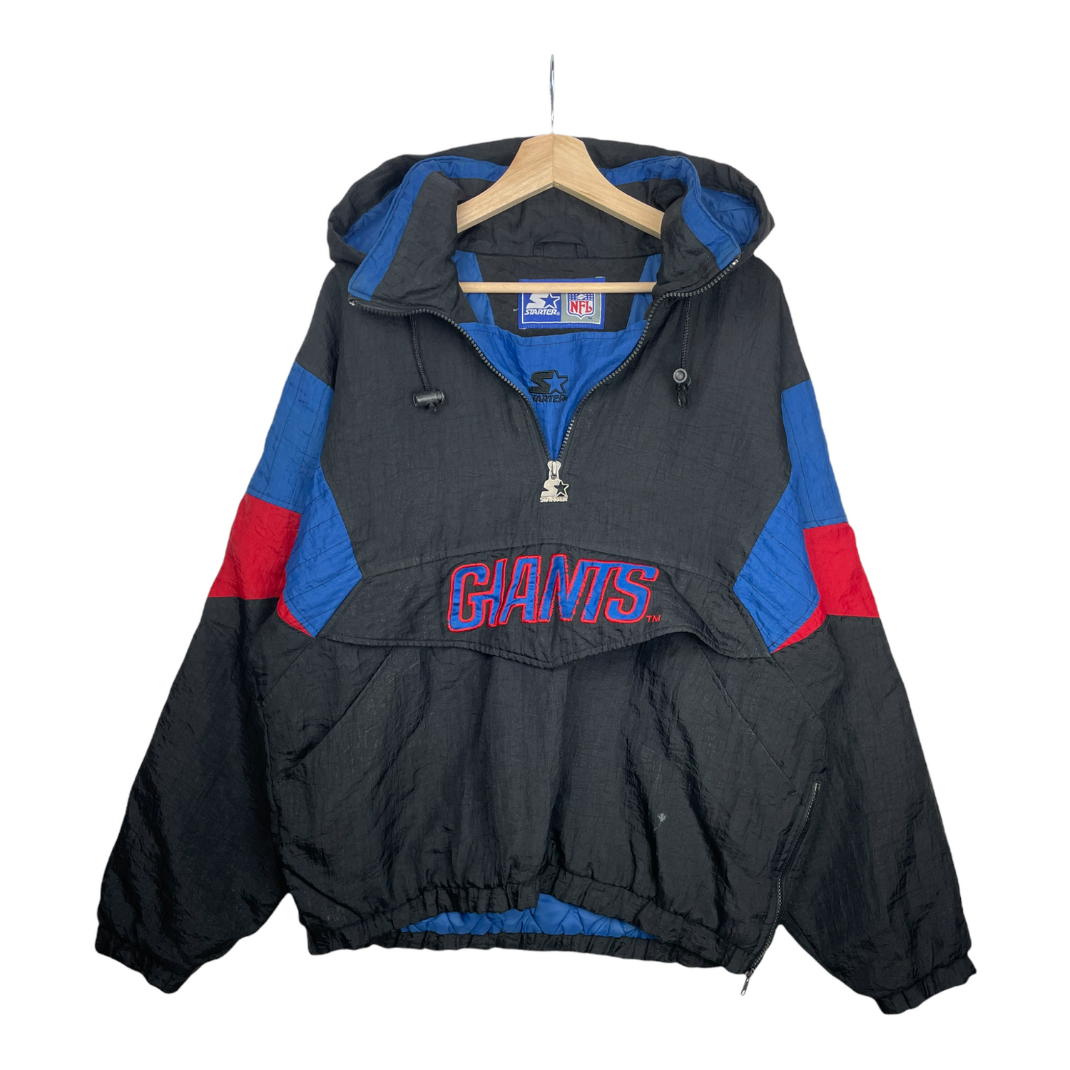 90s Starter New York Giants NFL Jacket Black Blue M – PopeVintage
