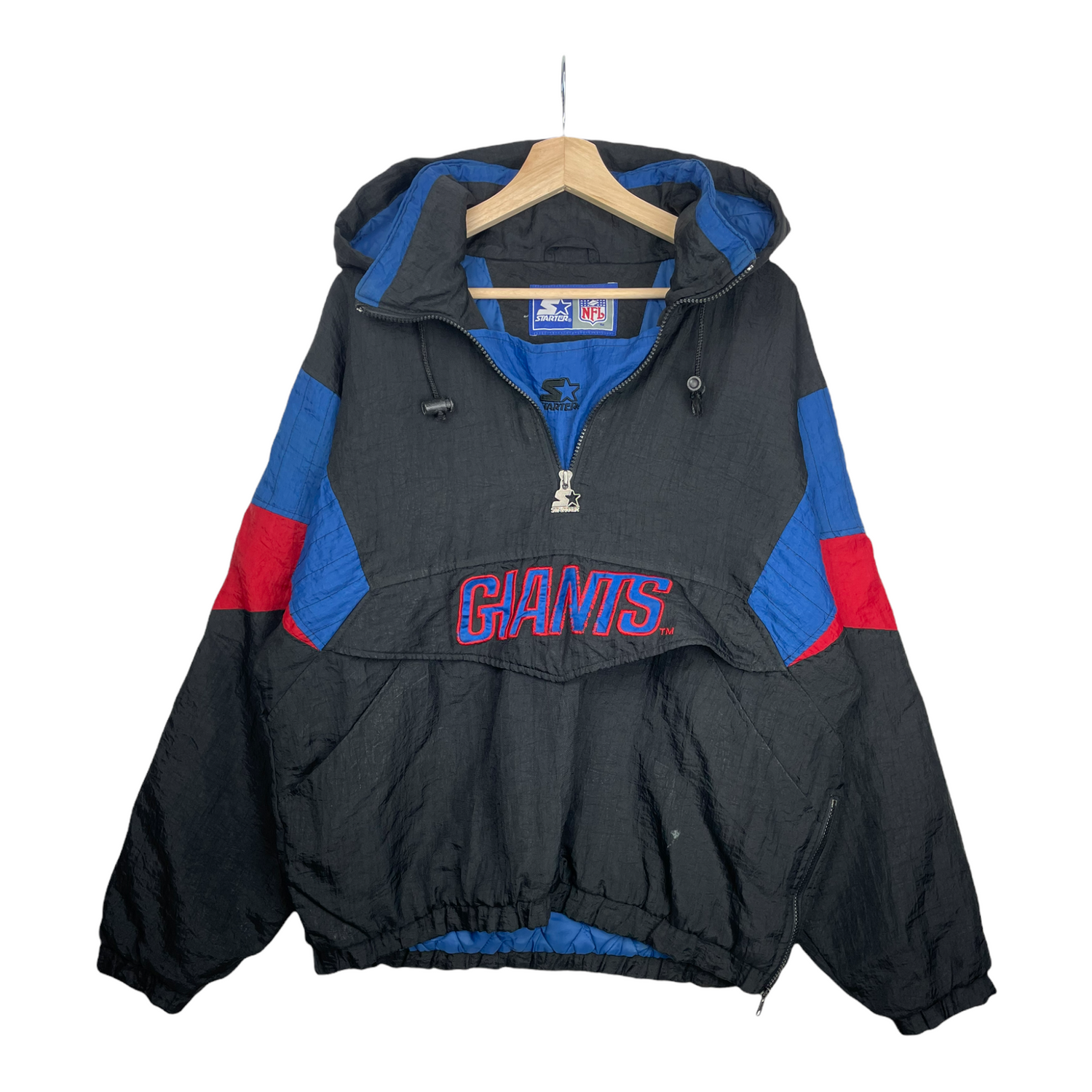 90s Starter New York Giants NFL Jacket Black Blue M – PopeVintage 90s Starter New York Giants NFL Jacket Black Blue M – PopeVintage