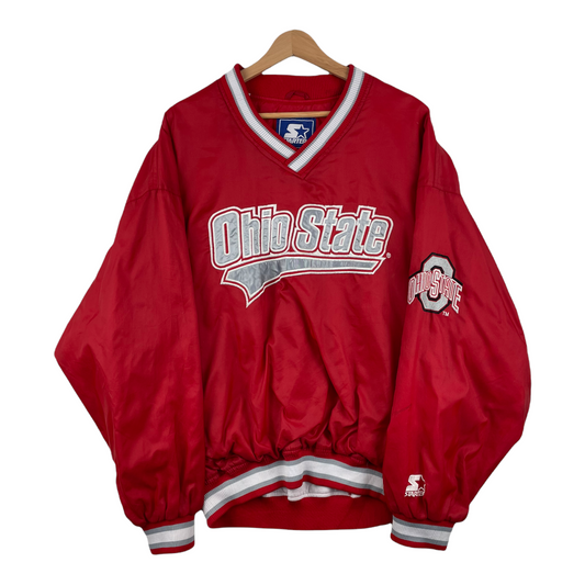 90s Starter Ohio State NCAA Pullover Red  XL