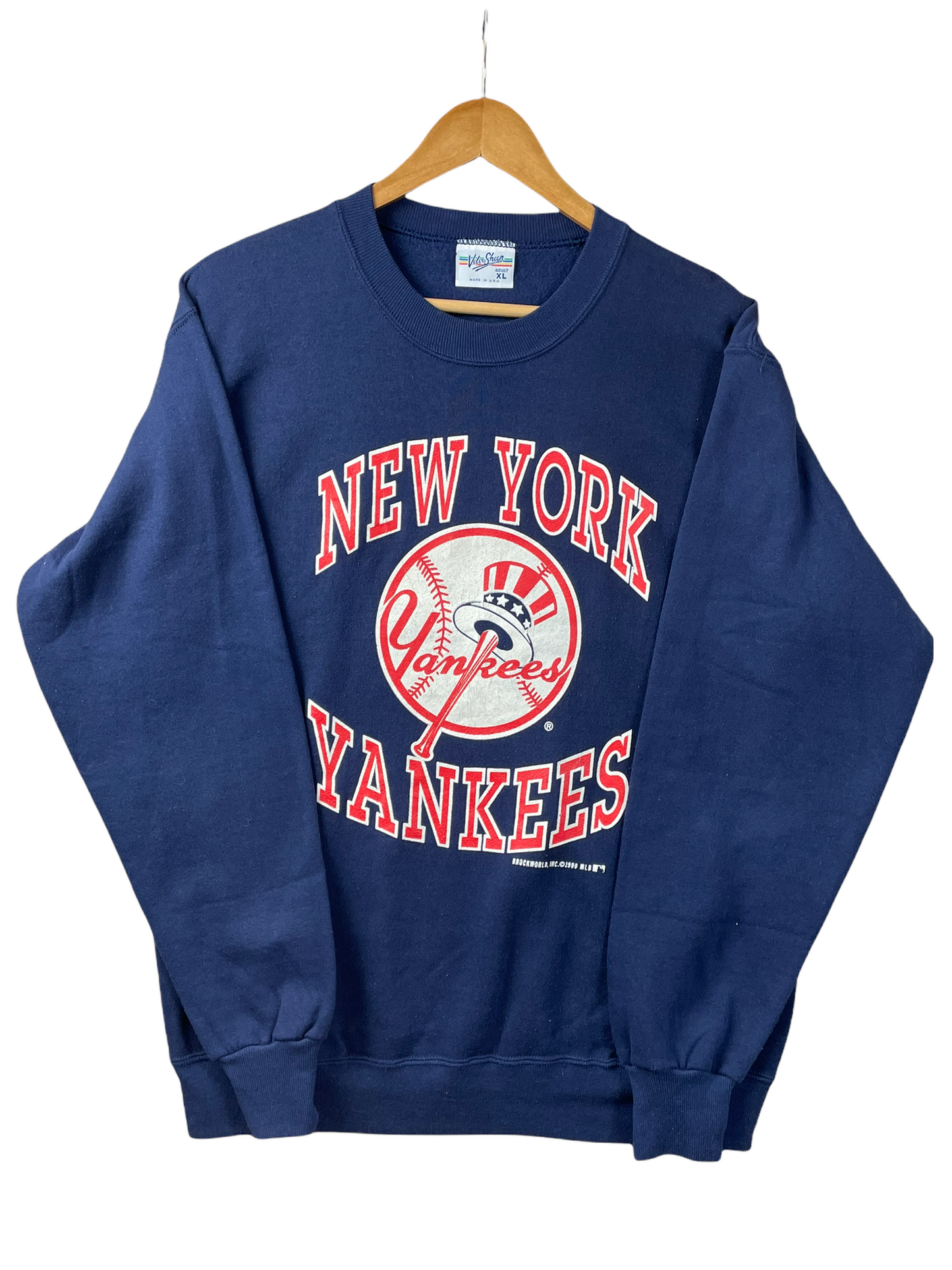 90s New York Yankees MLB Velva Sheen Sweatshirt Navy