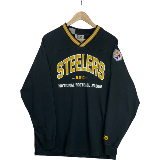 90s Lee Sport Pittsburgh Steelers NFL Longsleeve Black Yellow L