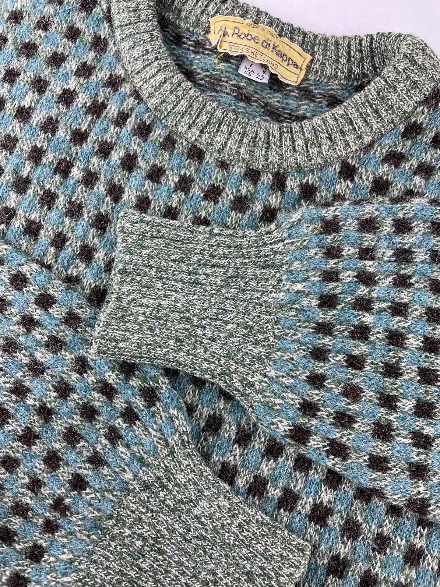 80s Kappa Knit Sweater Green L